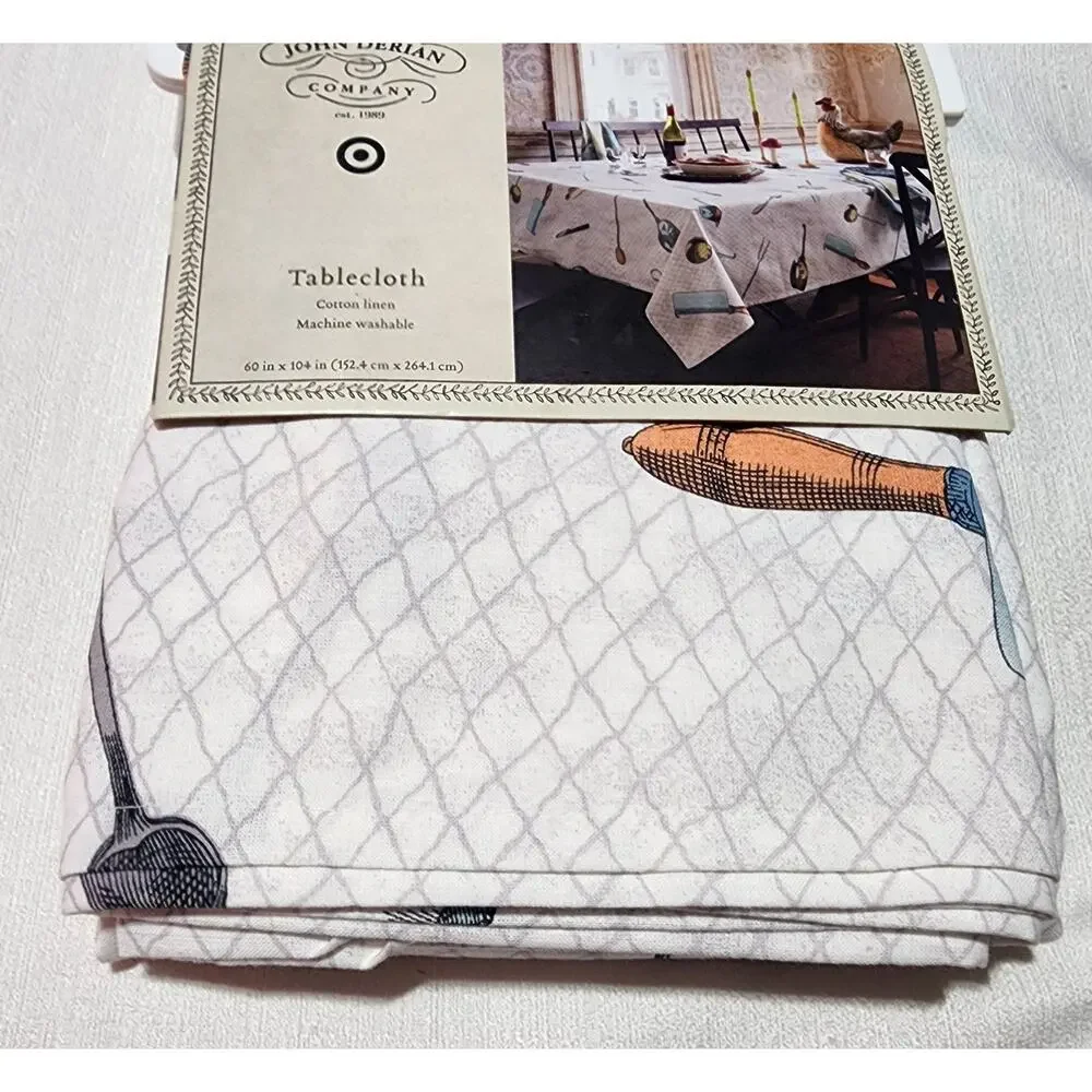 John Derian company tablecloth 60''in x 104'' made 100% cotton